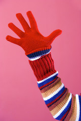 colorful sweater and glove