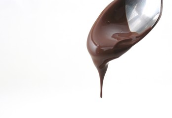 chocolate drips from spoon