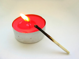 lit with the first match