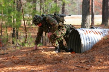 marine on assault course