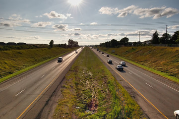 traffic and the sun