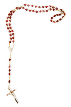 Rosary Beads Isolated On White