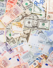 Obraz na płótnie Canvas różnych walutach