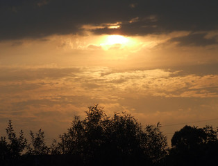 Fototapeta na wymiar land of sunset clouds