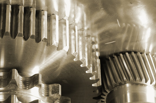 elevated view of gear-assembly