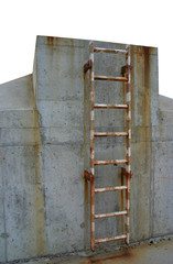 rusty ladder leading to a winner's place