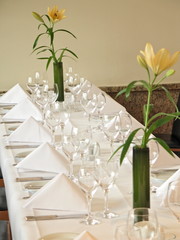 restaurant tisch set up