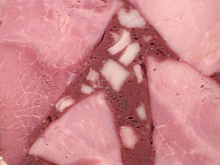 schinken blut wurst nah aufnahme