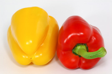 red and yellow sweet bell peppers.