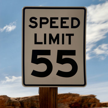 55 mph speed limit sign