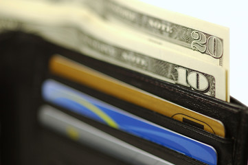 wallet with money and cards