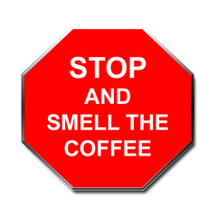 stop sign humor smell the coffee