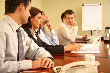 business people at informal meeting