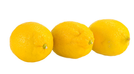 three yellow lemons