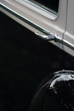 detail of door and rear fender of expensive britis