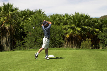 golfer on the tee box.