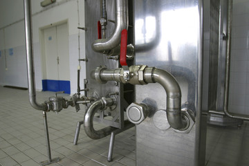 pipes pressure valves in factory