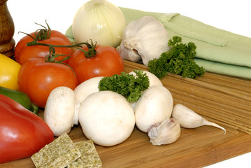 pasta ingredients, vegetables