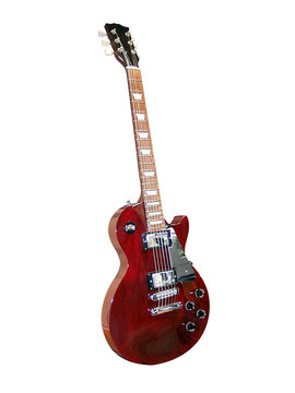 guitare rouge d&eacute;tour&eacute;e