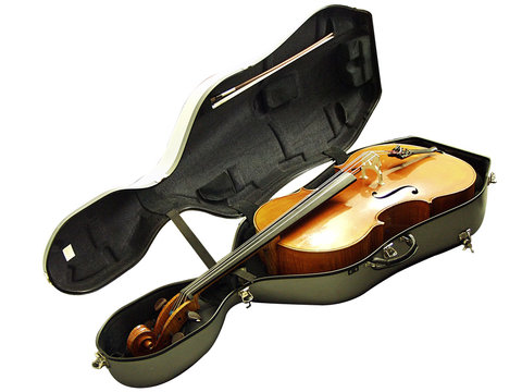 violoncelle d&eacute;tour&eacute; dans &eacute;tui