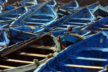 Fototapeta na wymiar port de pêche - essaouirra - maroc