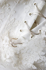 détail de robe de mariée