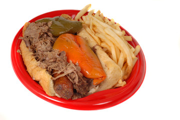 italian beef and sausage combo with fries