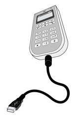 usb phone perspective view grey