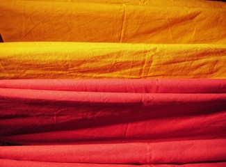 yellow orange indian red fabric