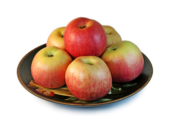 six beautiful apples.