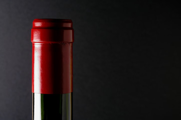 red wine bottle closeup (neck)