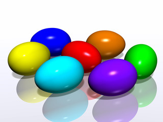 easter eggs. rainbow