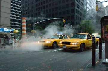 Foto op Plexiglas New York taxi gele taxi