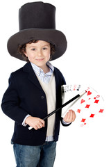 adorable child dress of illusionist with hat