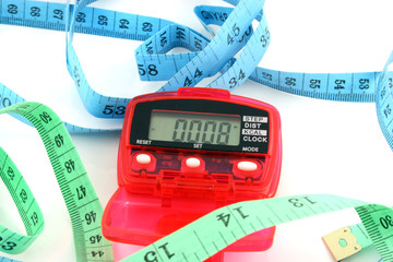 pedometer with tape measures