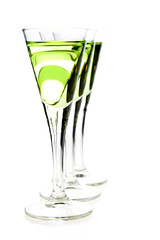 shot glasses of liqueur