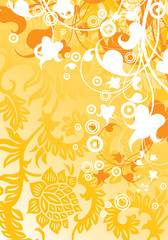 abstract modern background with floral elements, vector illustra