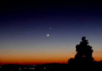 luna e venere al tramonto