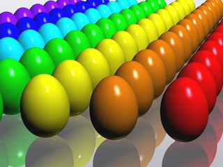 easter eggs. rainbow