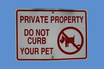 do not curb your pet sign