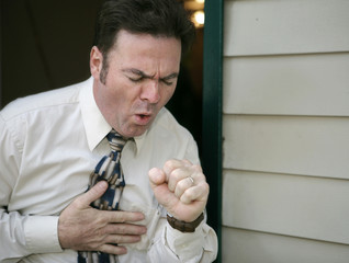 coughing man