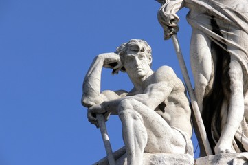 Naklejka premium statue qui pense