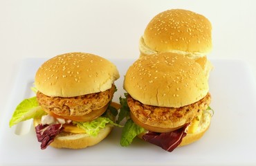three hamburger
