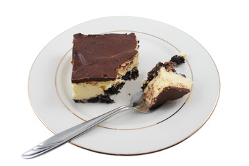 a tasty chocolate cheesecake dessert