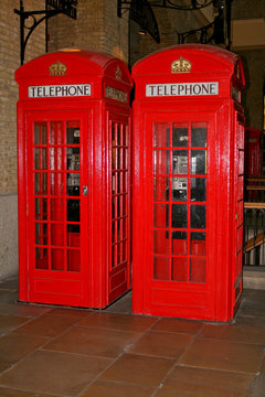 red telephone boxes