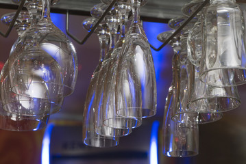 holders for wine glasses.