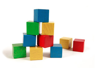 réussite - construction en cubes de bois!