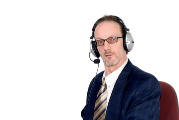 businessman making internet conference call