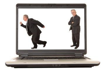 laptop senior businessman