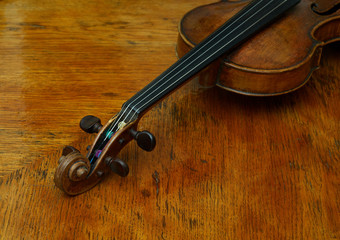 retro violin close-up